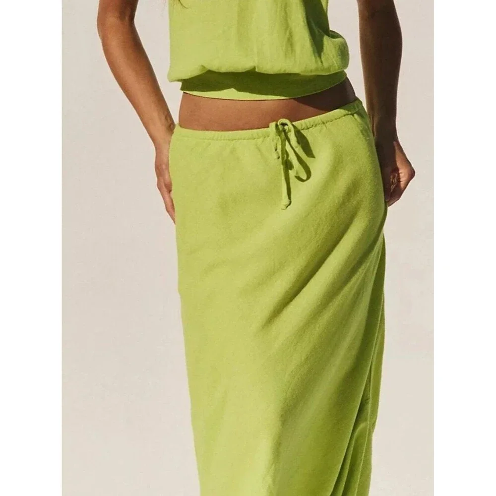 Free People Free-Est Sandshell Linen Kayla Convertible Maxi Skirt XL 290575